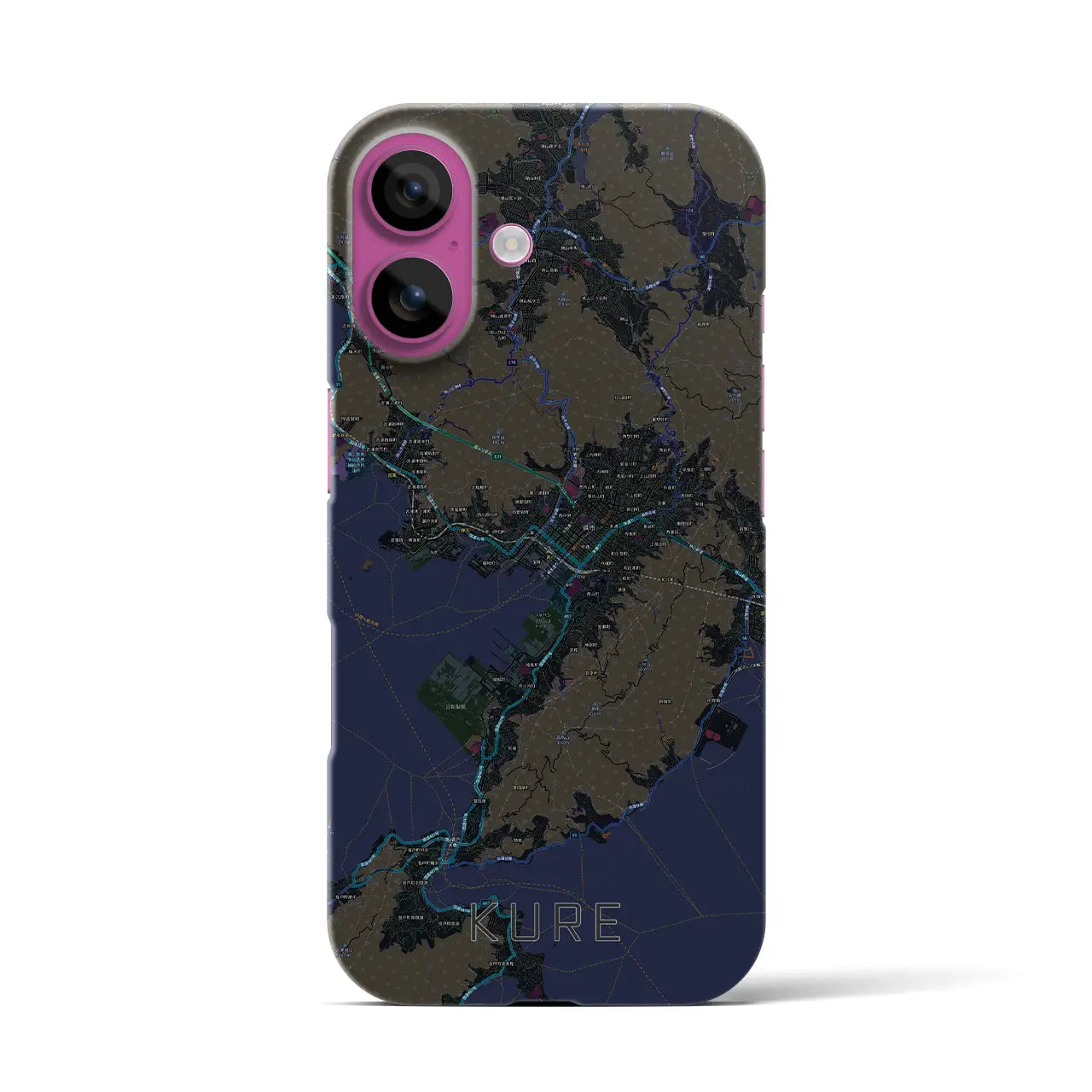 【呉(広島県)】地図柄iPhoneケース(バックカバータイプ)