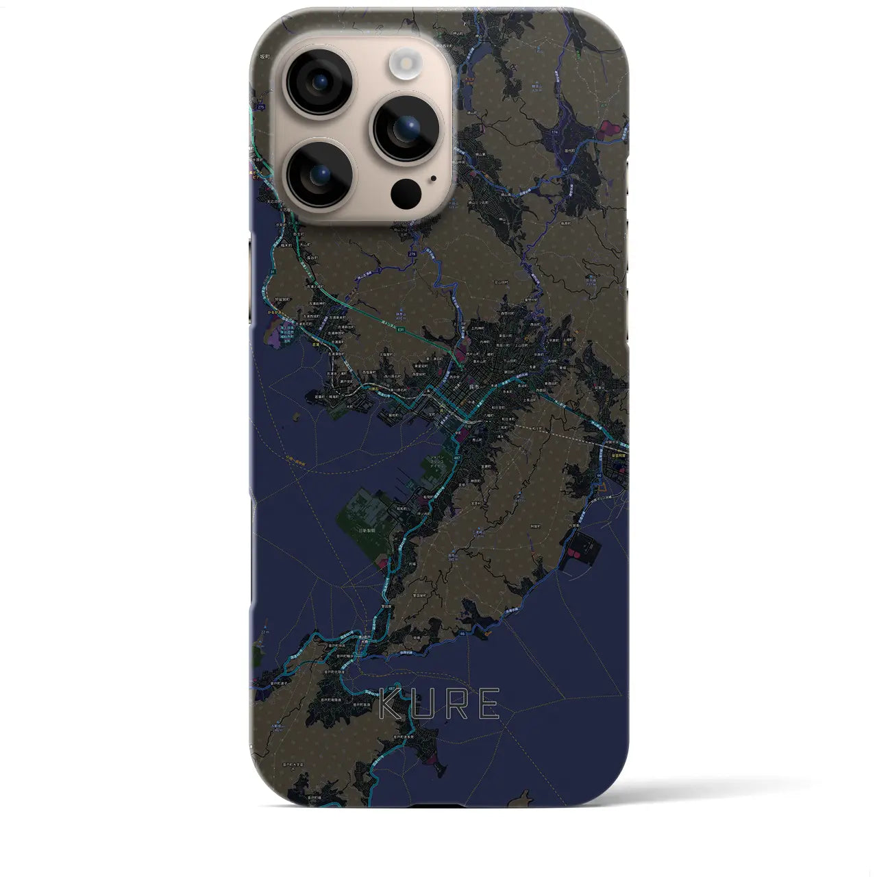 【呉(広島県)】地図柄iPhoneケース(バックカバータイプ)