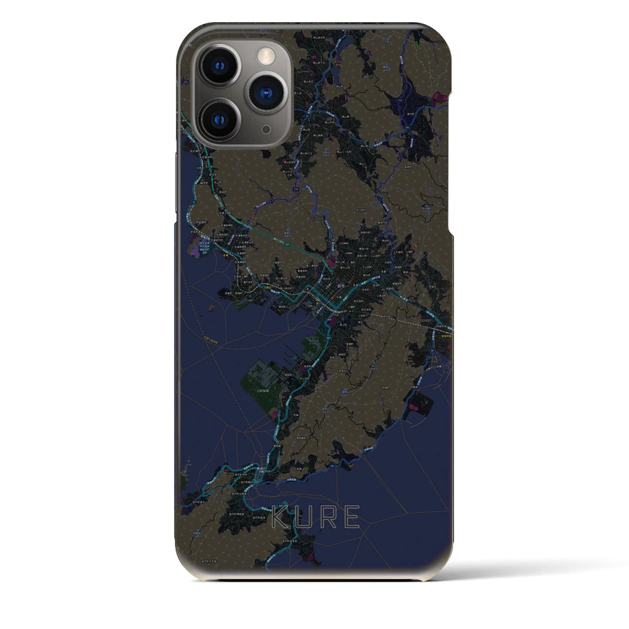 【呉(広島県)】地図柄iPhoneケース(バックカバータイプ)