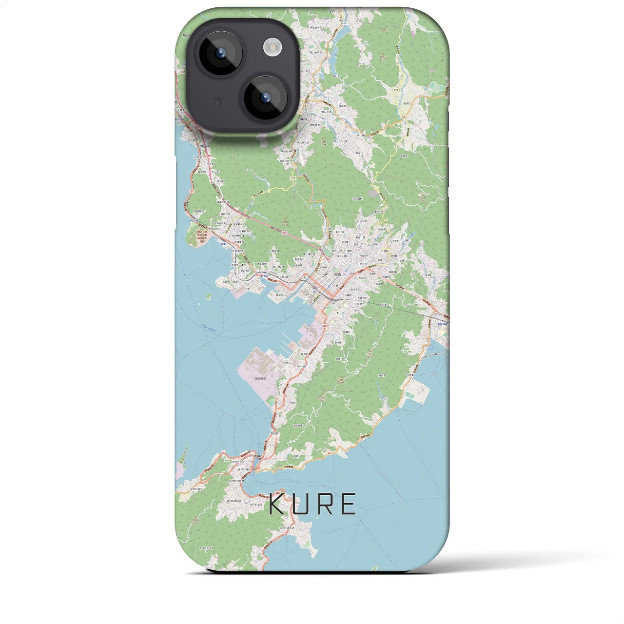 【呉(広島県)】地図柄iPhoneケース(バックカバータイプ)