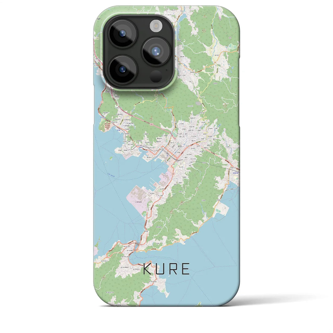 【呉(広島県)】地図柄iPhoneケース(バックカバータイプ)ナチュラル・iPhone 15 Pro Max 用