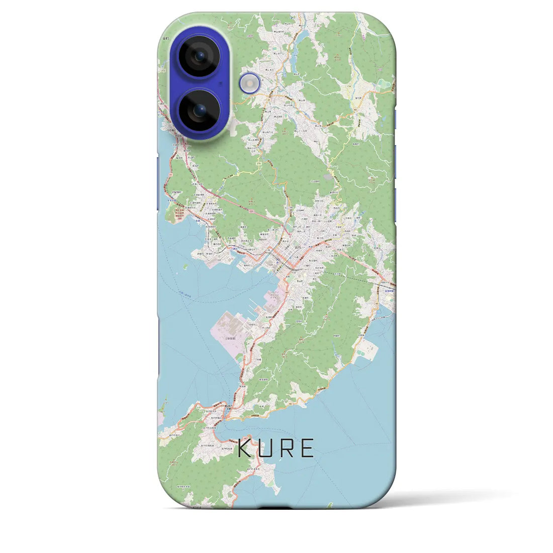 【呉(広島県)】地図柄iPhoneケース(バックカバータイプ)ナチュラル・iPhone 16 Pro Max 用