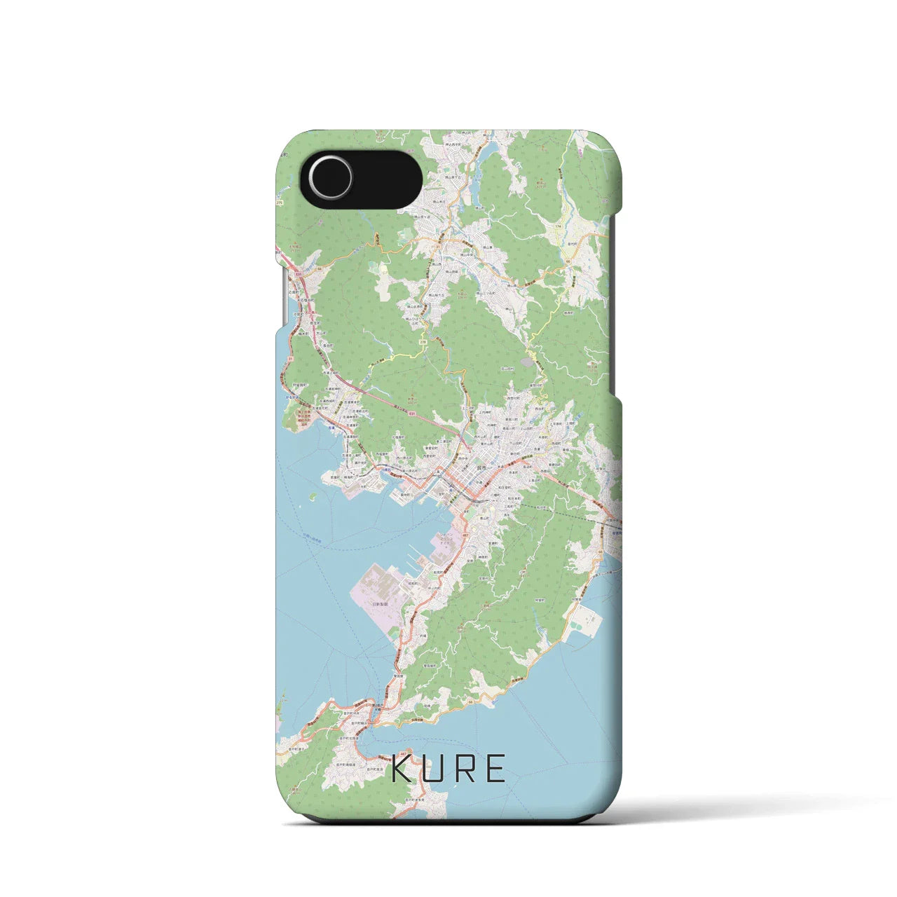 【呉(広島県)】地図柄iPhoneケース(バックカバータイプ)