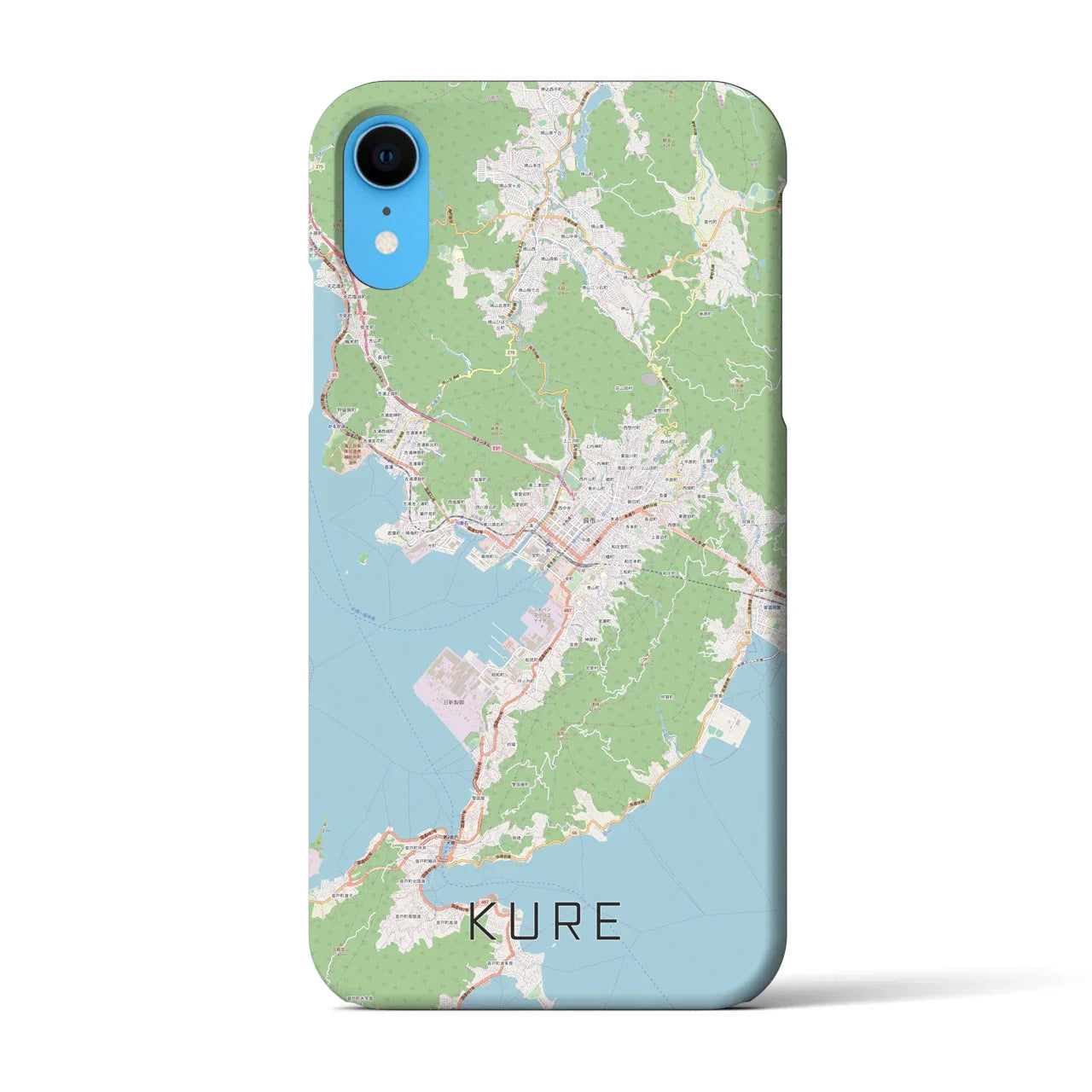 【呉(広島県)】地図柄iPhoneケース(バックカバータイプ)