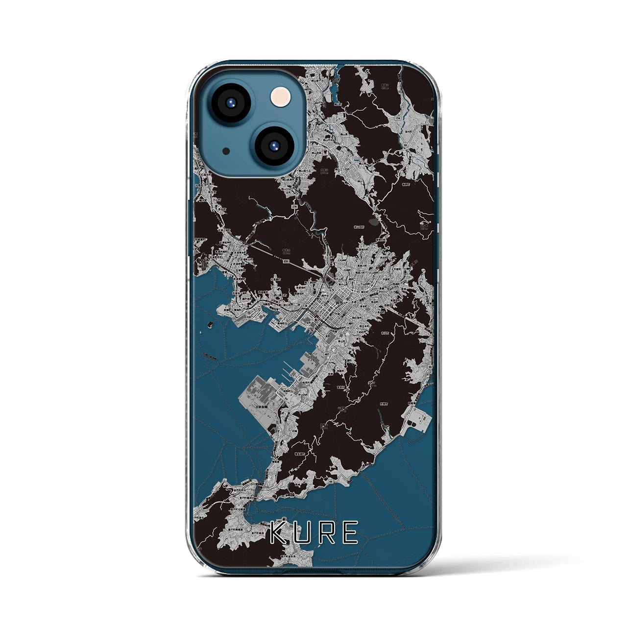 【呉(広島県)】地図柄iPhoneケース(クリアタイプ)