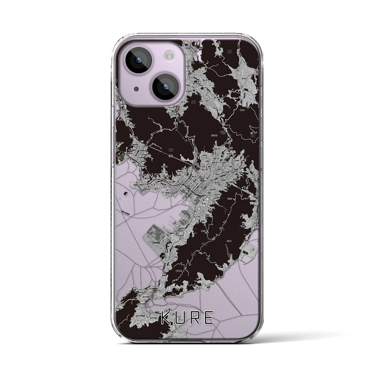 【呉(広島県)】地図柄iPhoneケース(クリアタイプ)