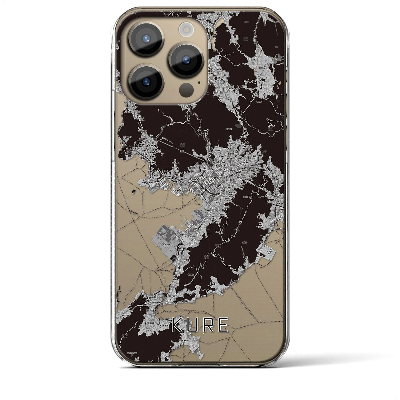 【呉(広島県)】地図柄iPhoneケース(クリアタイプ)