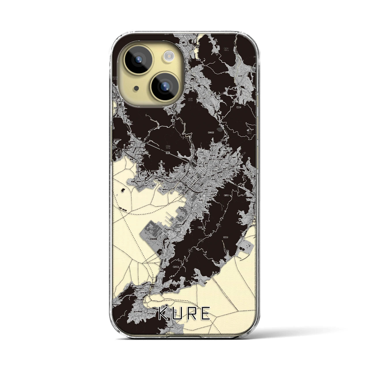 【呉(広島県)】地図柄iPhoneケース(クリアタイプ)