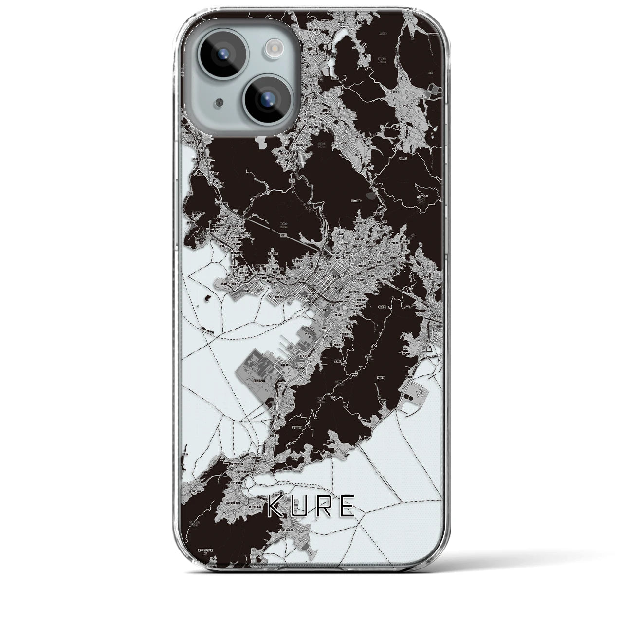 【呉(広島県)】地図柄iPhoneケース(クリアタイプ)