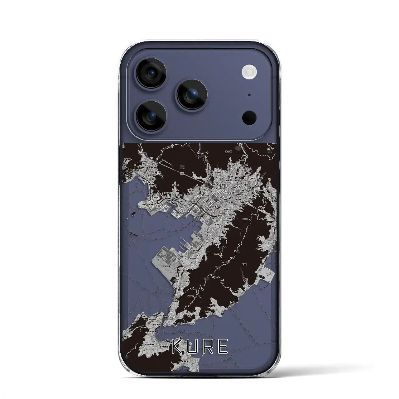 【呉(広島県)】地図柄iPhoneケース(クリアタイプ)モノトーン・iPhone 17 Pro Max 用