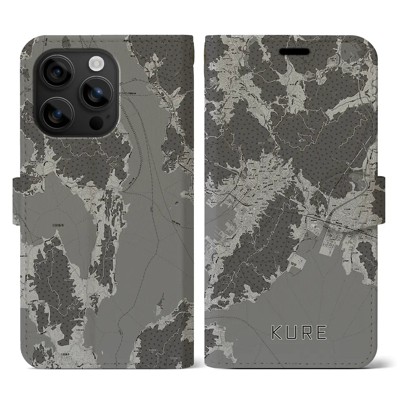 【呉(広島県)】地図柄iPhoneケース(手帳タイプ)