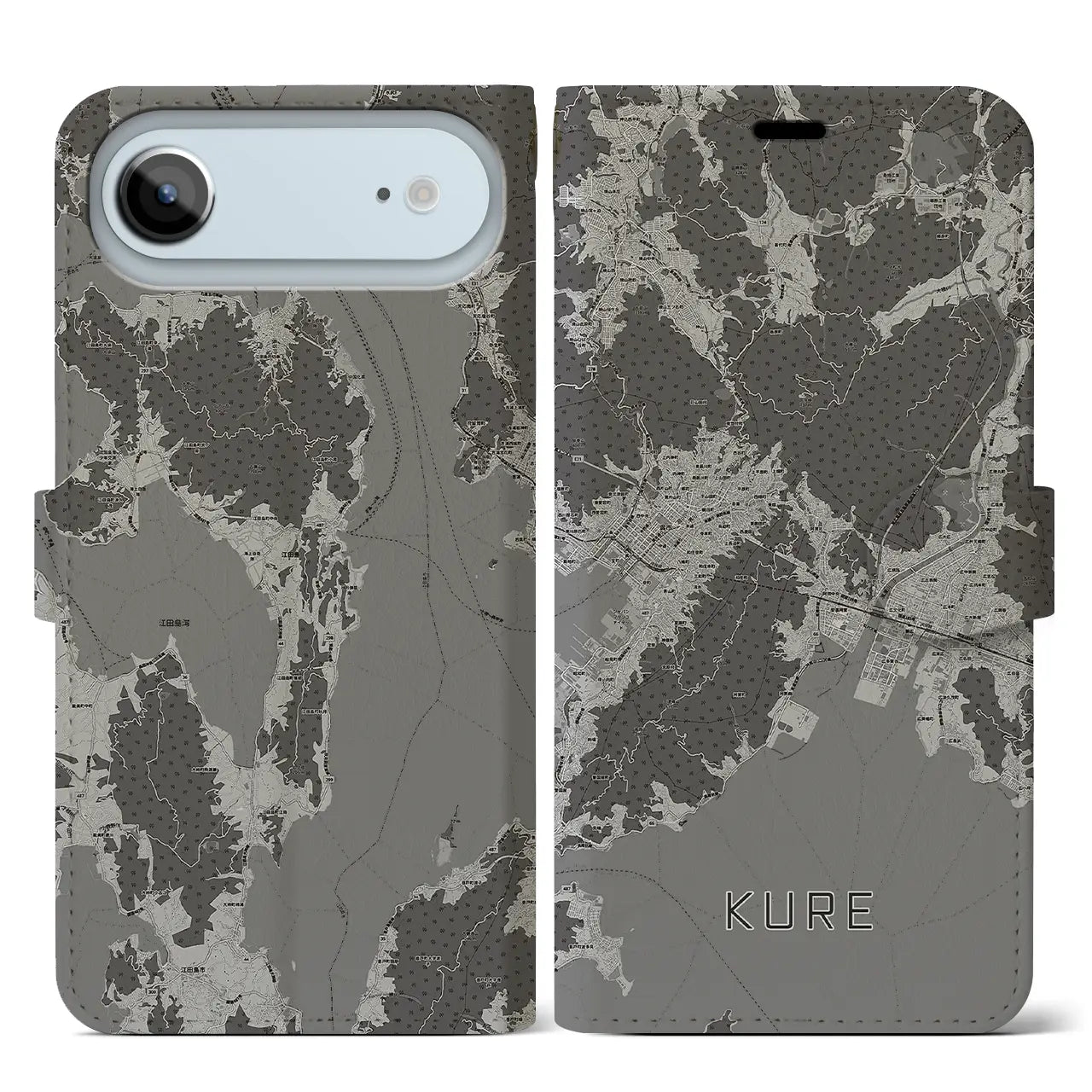 【呉(広島県)】地図柄iPhoneケース(手帳タイプ)
