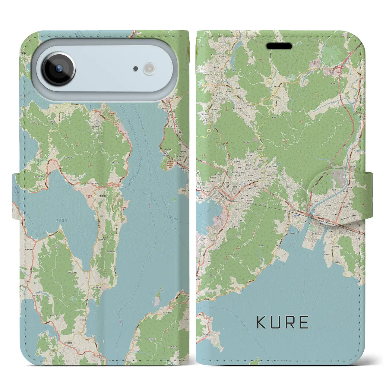 【呉(広島県)】地図柄iPhoneケース(手帳タイプ)