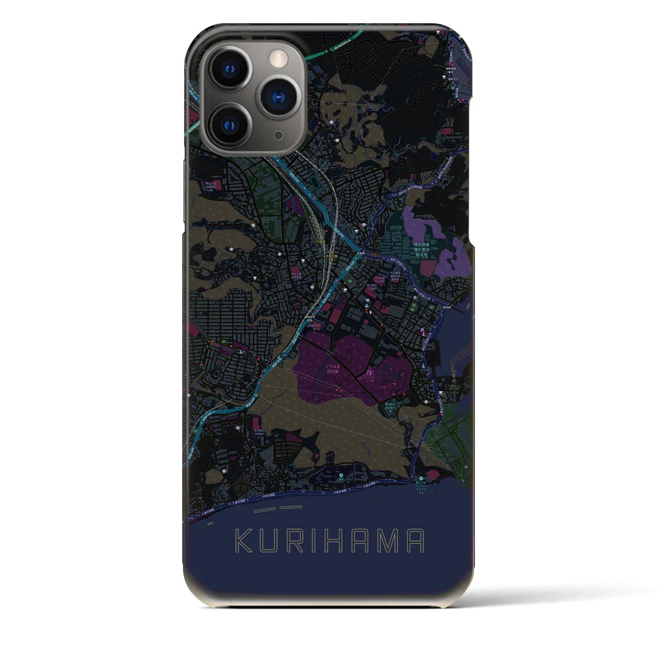 【久里浜(神奈川県)】地図柄iPhoneケース(バックカバータイプ)