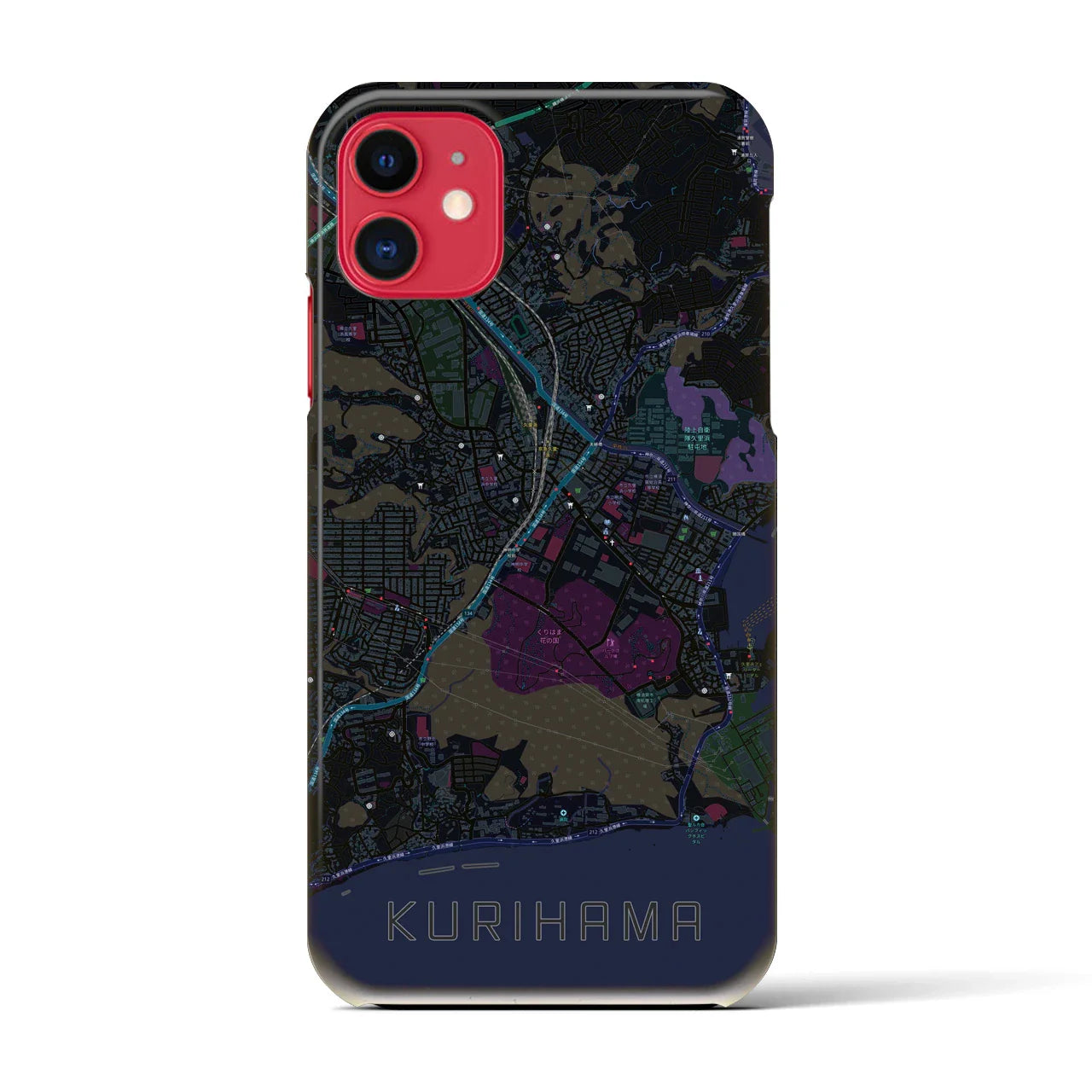 【久里浜(神奈川県)】地図柄iPhoneケース(バックカバータイプ)