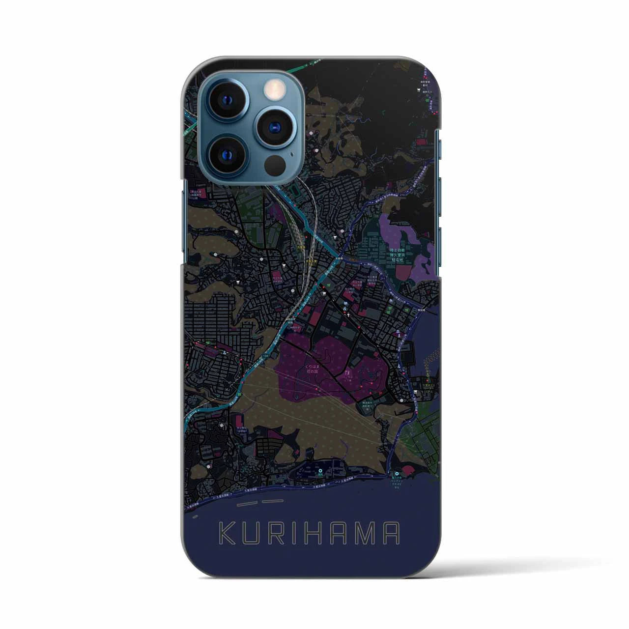 【久里浜(神奈川県)】地図柄iPhoneケース(バックカバータイプ)