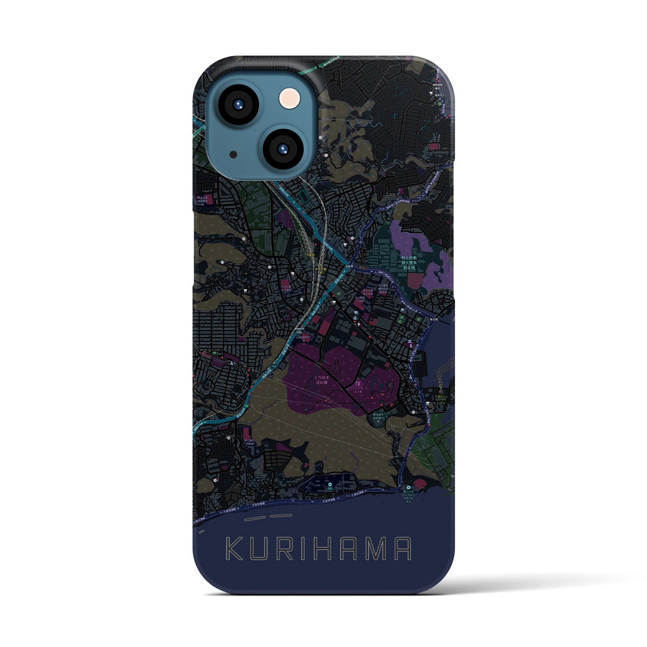 【久里浜(神奈川県)】地図柄iPhoneケース(バックカバータイプ)