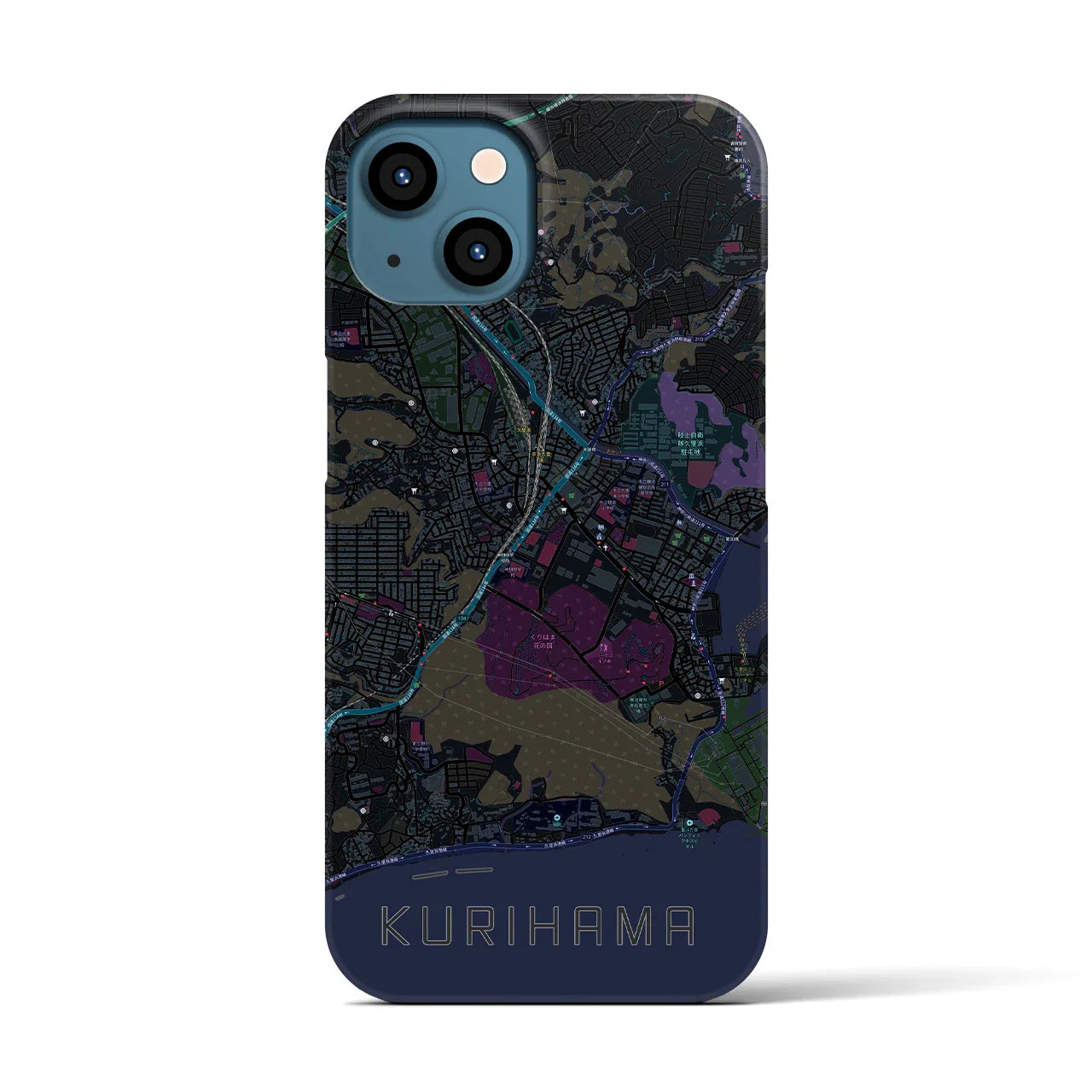 【久里浜(神奈川県)】地図柄iPhoneケース(バックカバータイプ)