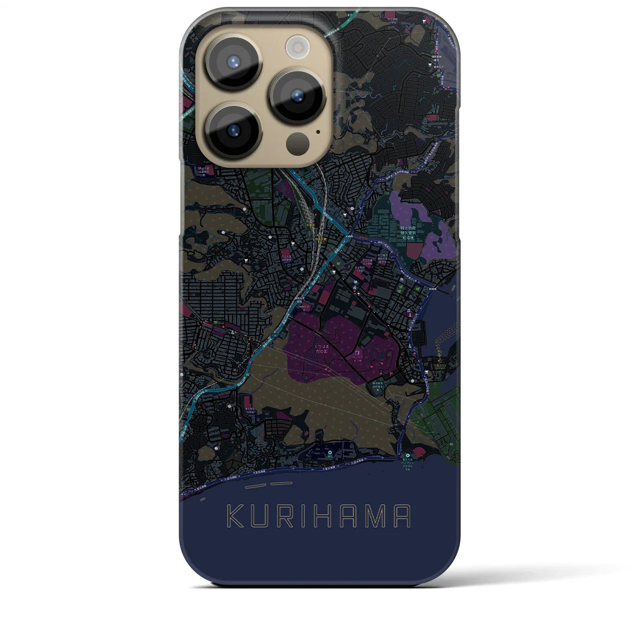 【久里浜(神奈川県)】地図柄iPhoneケース(バックカバータイプ)