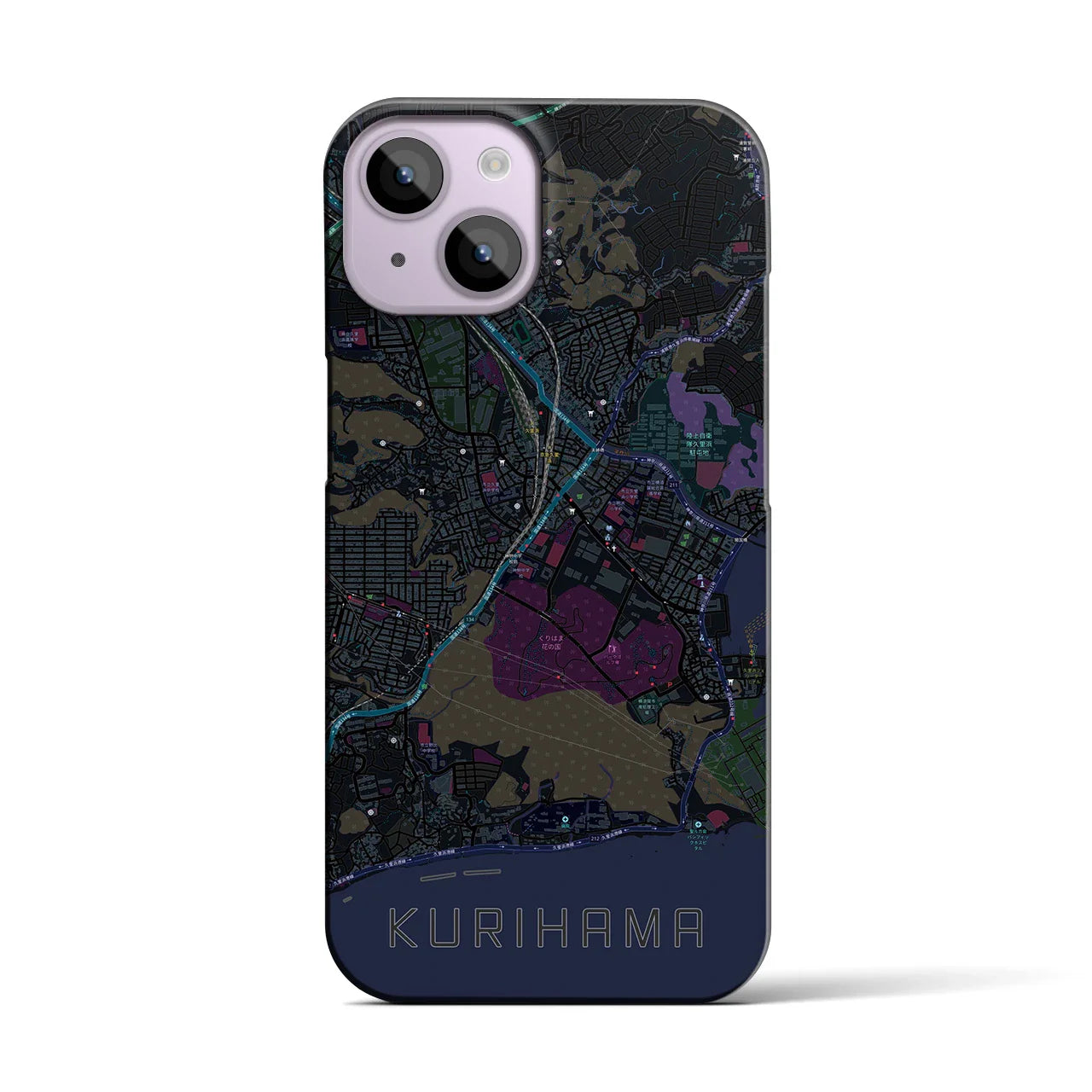 【久里浜(神奈川県)】地図柄iPhoneケース(バックカバータイプ)