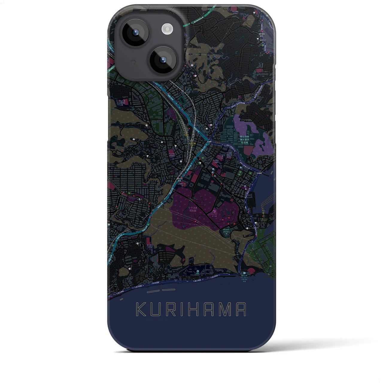 【久里浜(神奈川県)】地図柄iPhoneケース(バックカバータイプ)