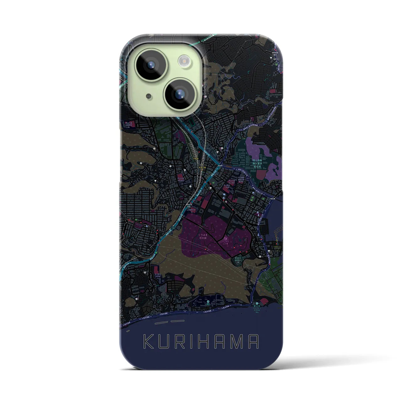 【久里浜(神奈川県)】地図柄iPhoneケース(バックカバータイプ)