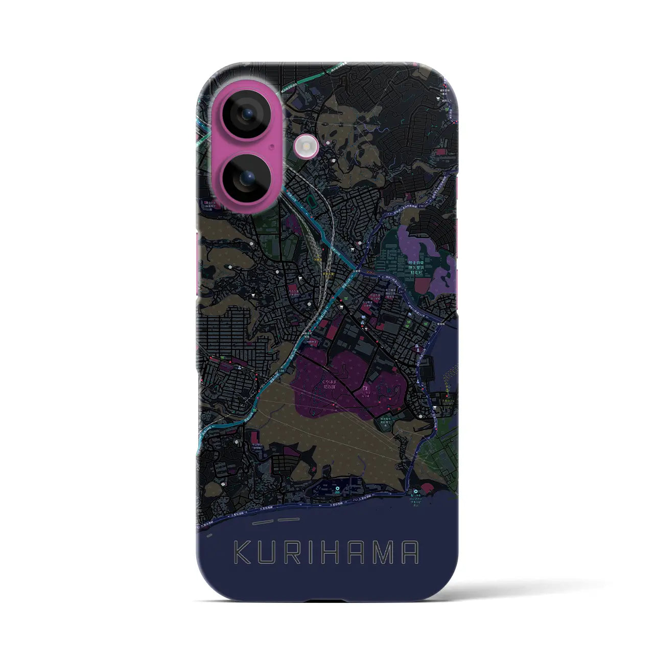【久里浜(神奈川県)】地図柄iPhoneケース(バックカバータイプ)