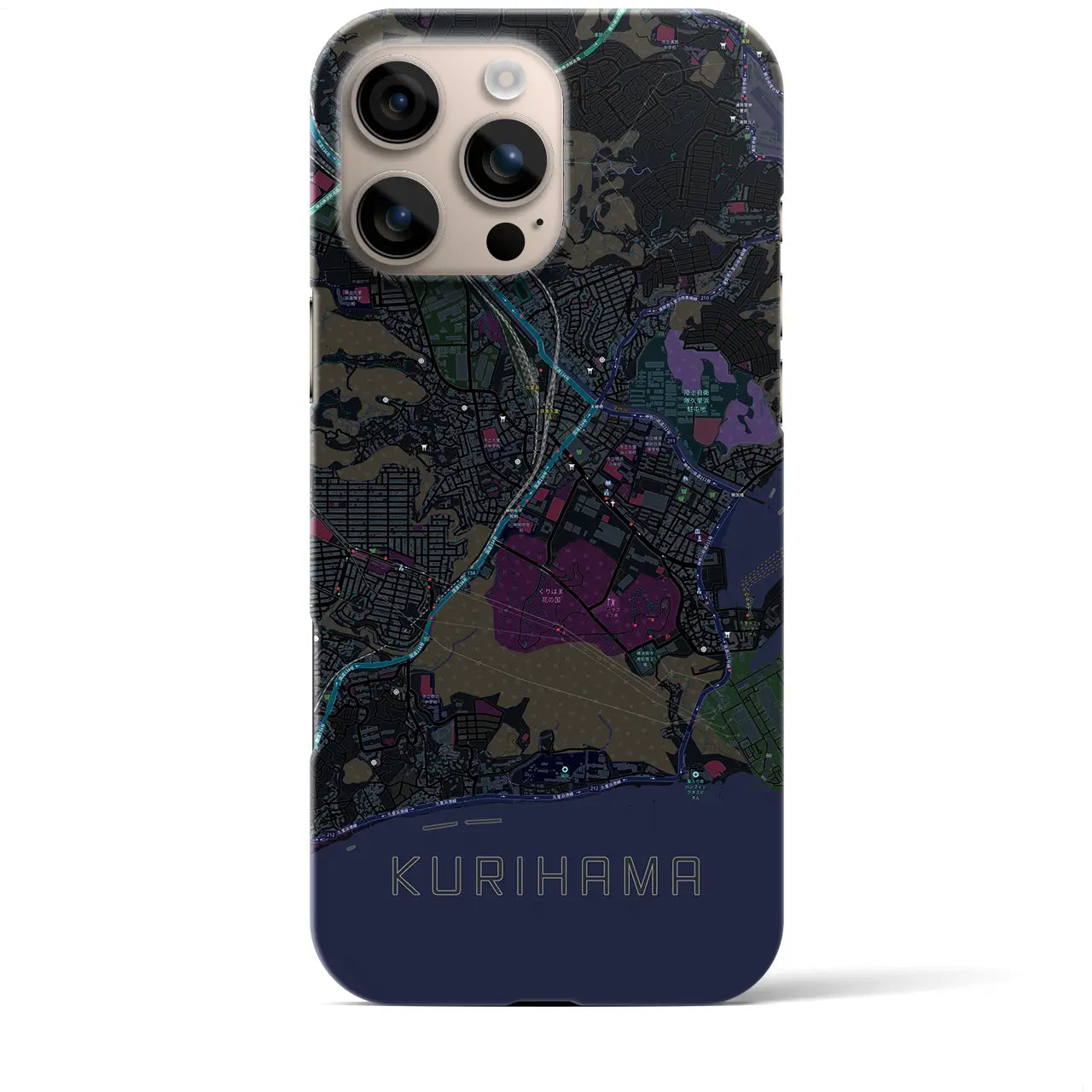 【久里浜(神奈川県)】地図柄iPhoneケース(バックカバータイプ)