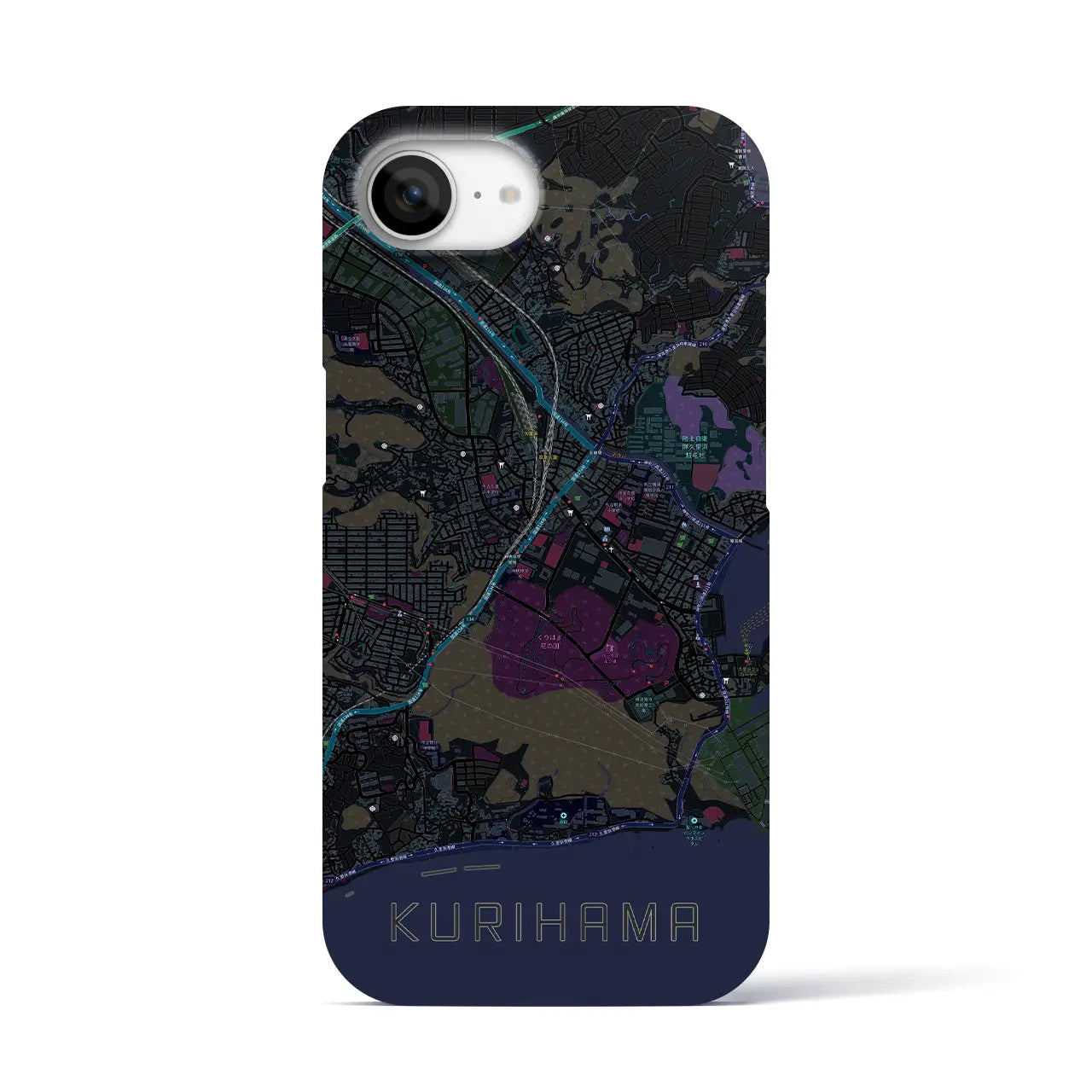 【久里浜(神奈川県)】地図柄iPhoneケース(バックカバータイプ)