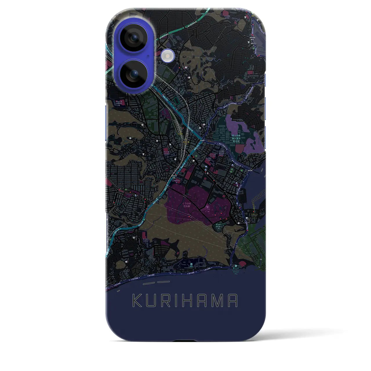 【久里浜(神奈川県)】地図柄iPhoneケース(バックカバータイプ)