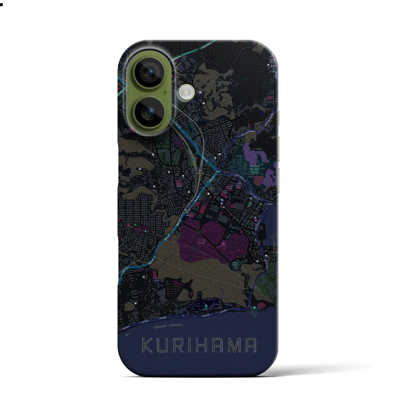 【久里浜(神奈川県)】地図柄iPhoneケース(バックカバータイプ)