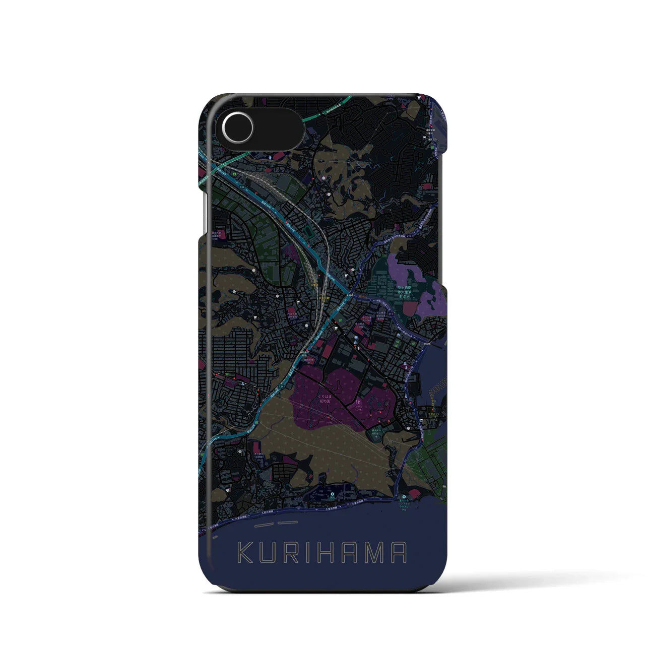 【久里浜(神奈川県)】地図柄iPhoneケース(バックカバータイプ)