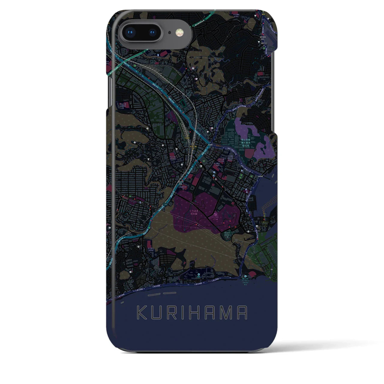 【久里浜(神奈川県)】地図柄iPhoneケース(バックカバータイプ)