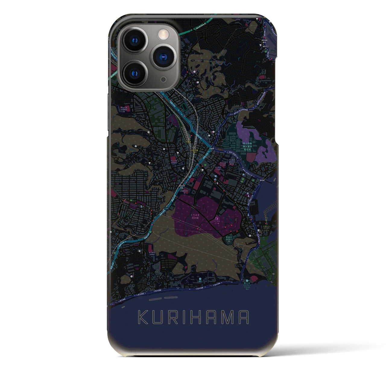 【久里浜(神奈川県)】地図柄iPhoneケース(バックカバータイプ)