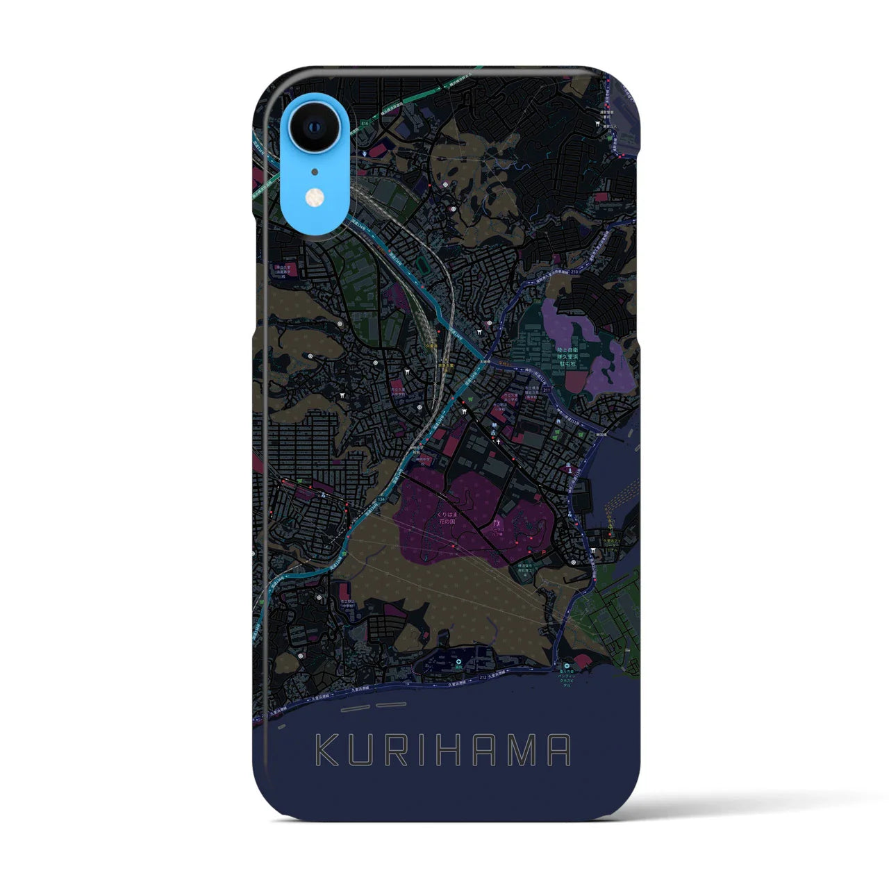 【久里浜(神奈川県)】地図柄iPhoneケース(バックカバータイプ)
