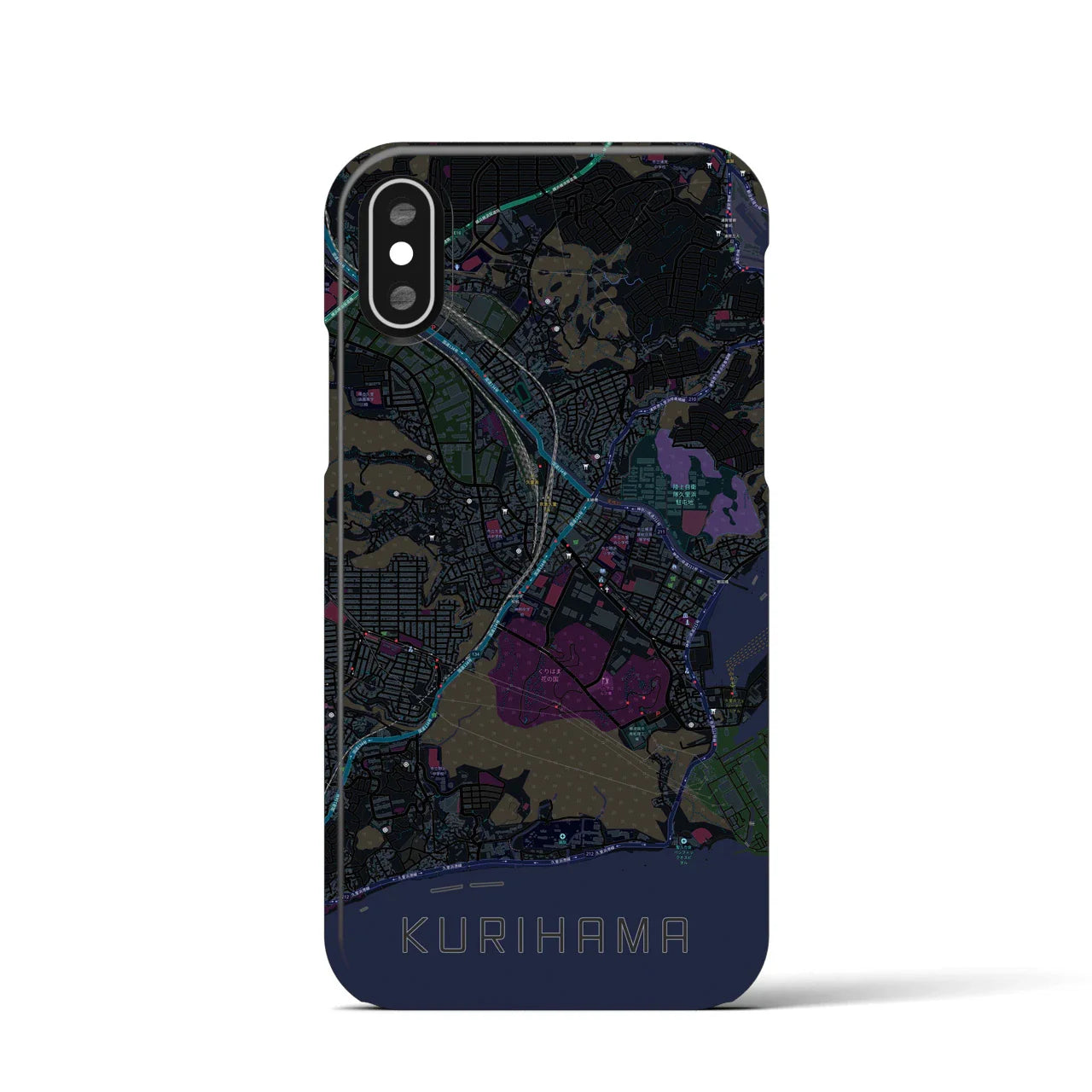 【久里浜(神奈川県)】地図柄iPhoneケース(バックカバータイプ)