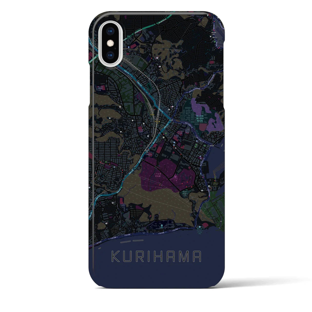 【久里浜(神奈川県)】地図柄iPhoneケース(バックカバータイプ)
