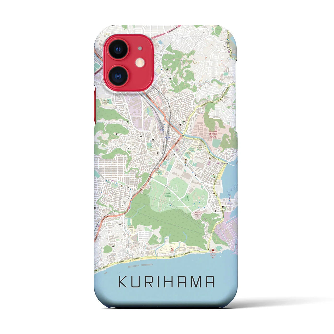 【久里浜(神奈川県)】地図柄iPhoneケース(バックカバータイプ)