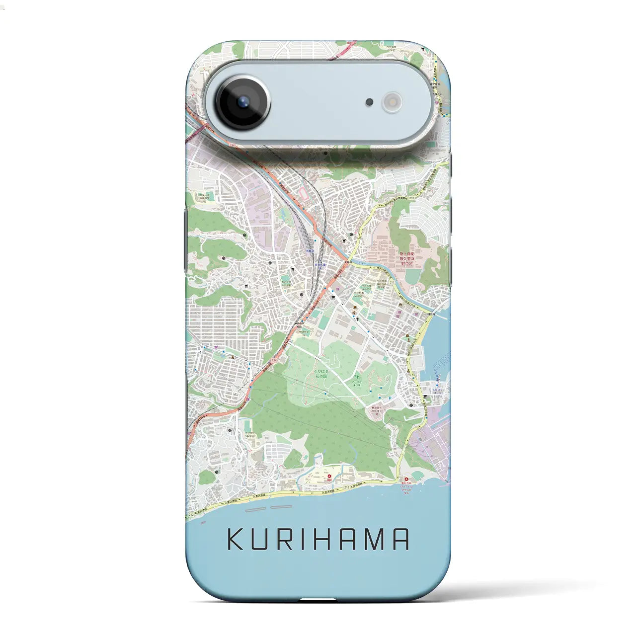 【久里浜(神奈川県)】地図柄iPhoneケース(バックカバータイプ)ブラック・iPhone 17 Pro Max 用