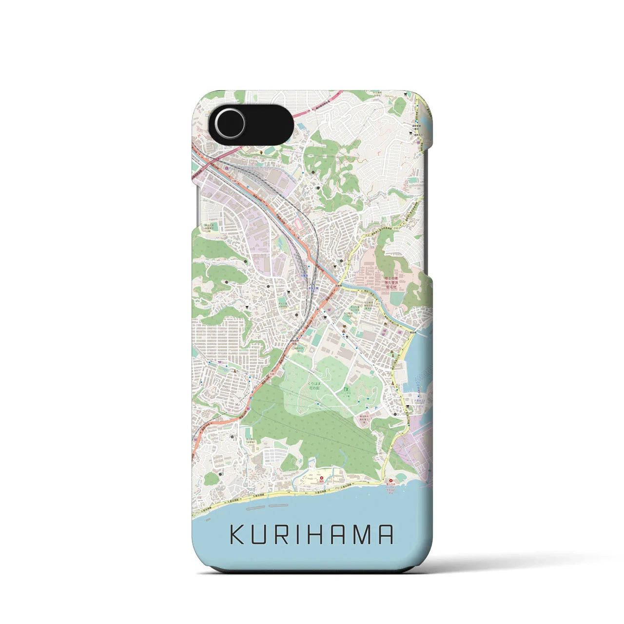 【久里浜(神奈川県)】地図柄iPhoneケース(バックカバータイプ)