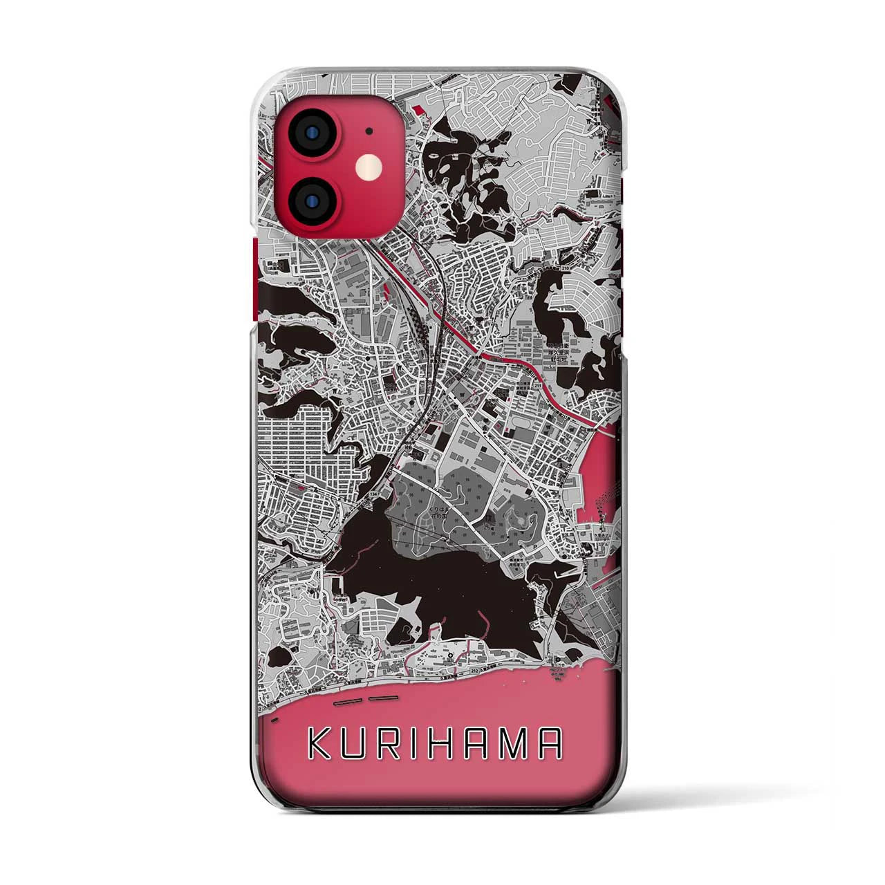 【久里浜(神奈川県)】地図柄iPhoneケース(クリアタイプ)