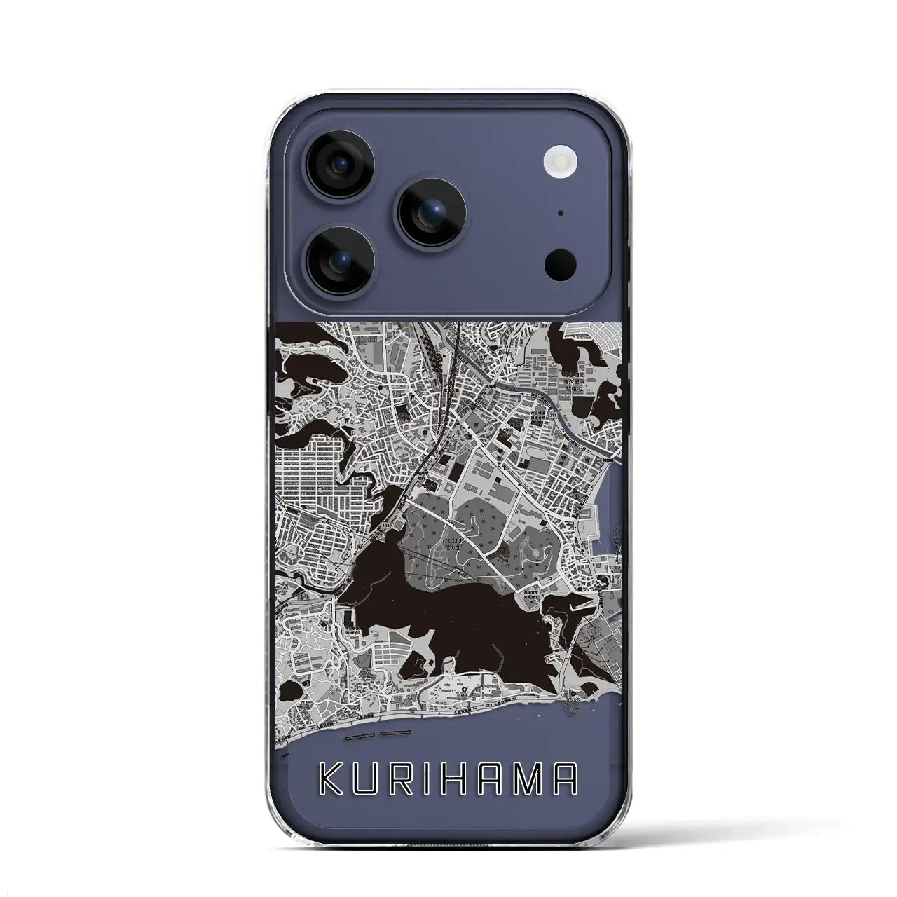 【久里浜(神奈川県)】地図柄iPhoneケース(クリアタイプ)モノトーン・iPhone 17 Pro Max 用