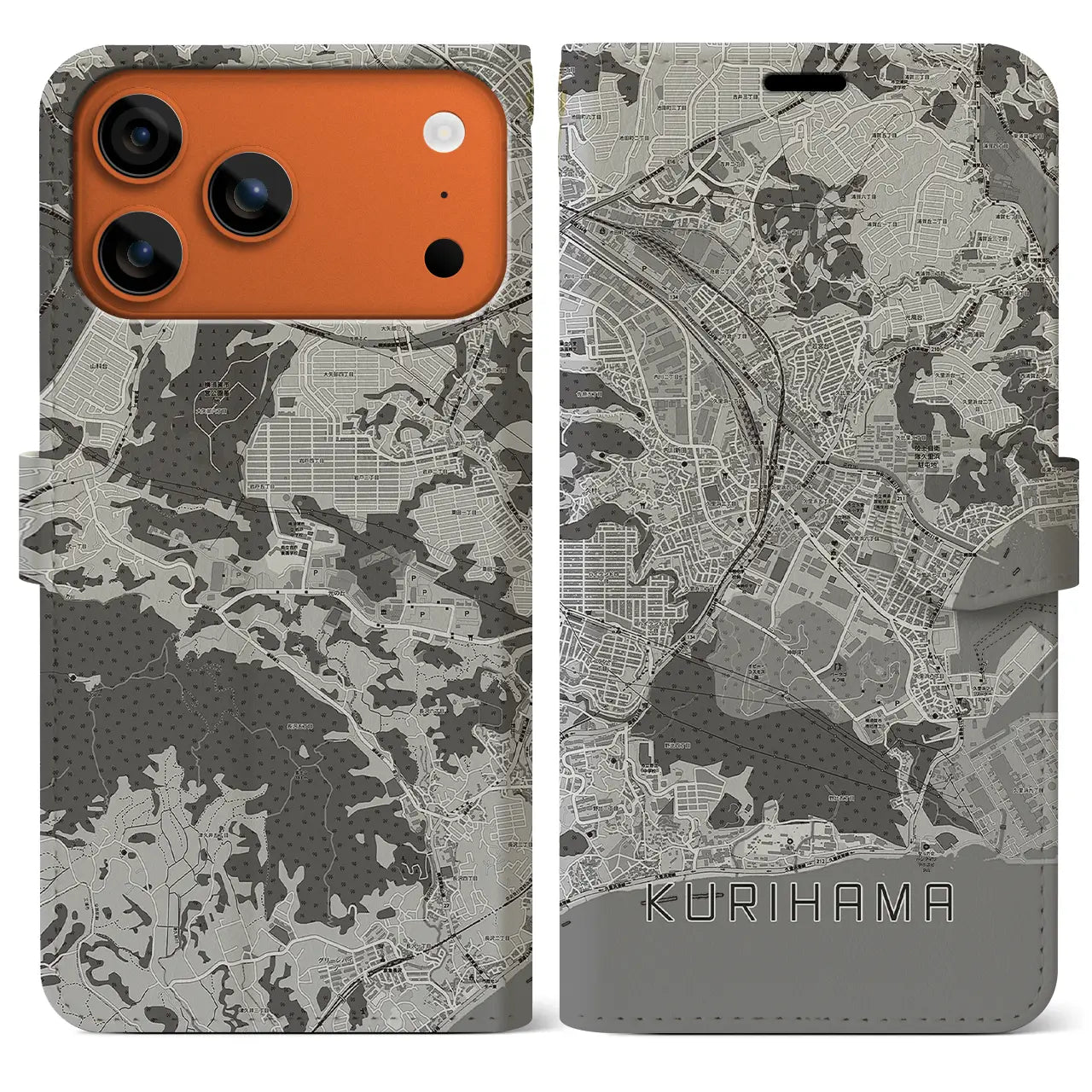 【久里浜(神奈川県)】地図柄iPhoneケース(手帳タイプ)