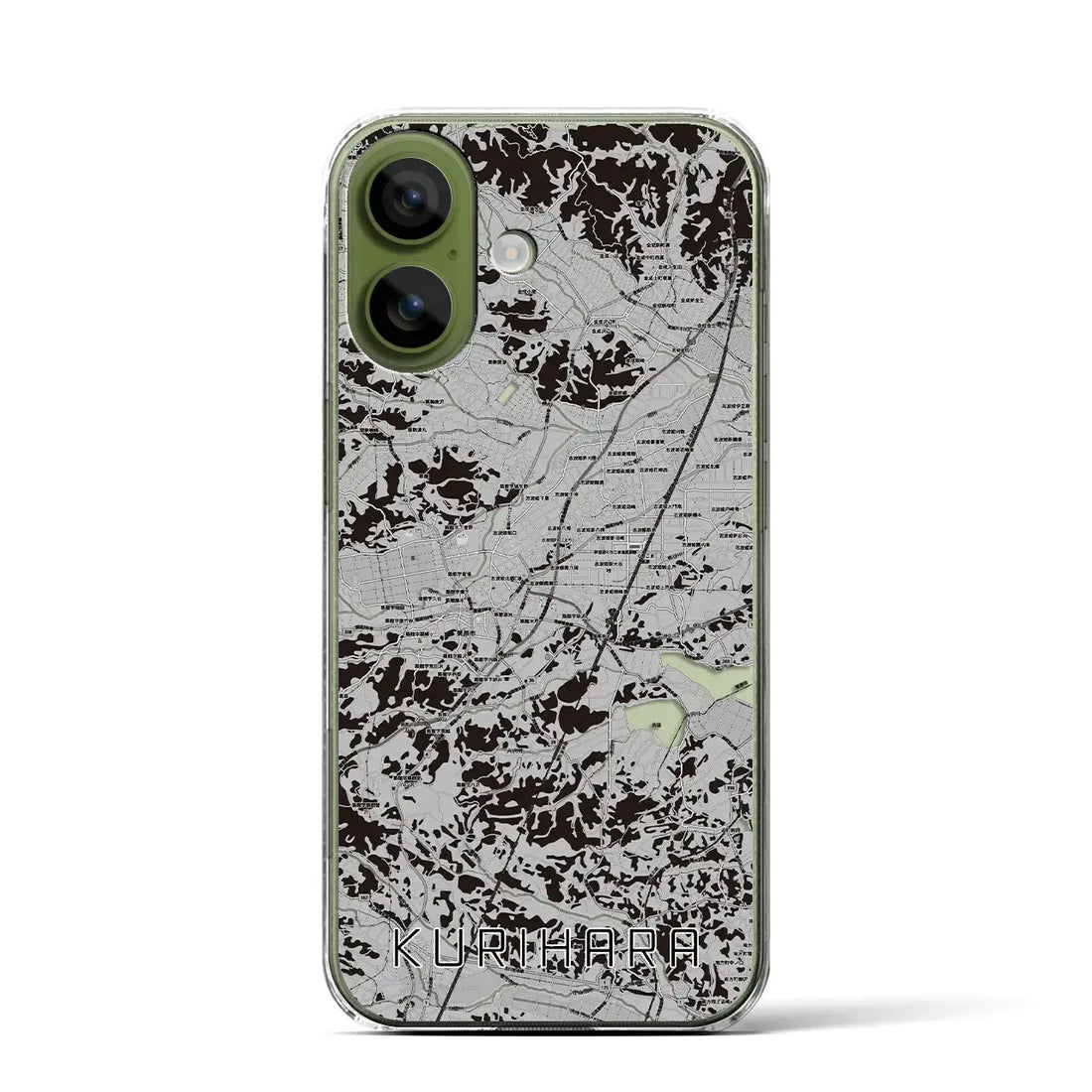 【栗原(宮城県)】地図柄iPhoneケース(クリアタイプ)モノトーン・iPhone 17 Pro Max 用