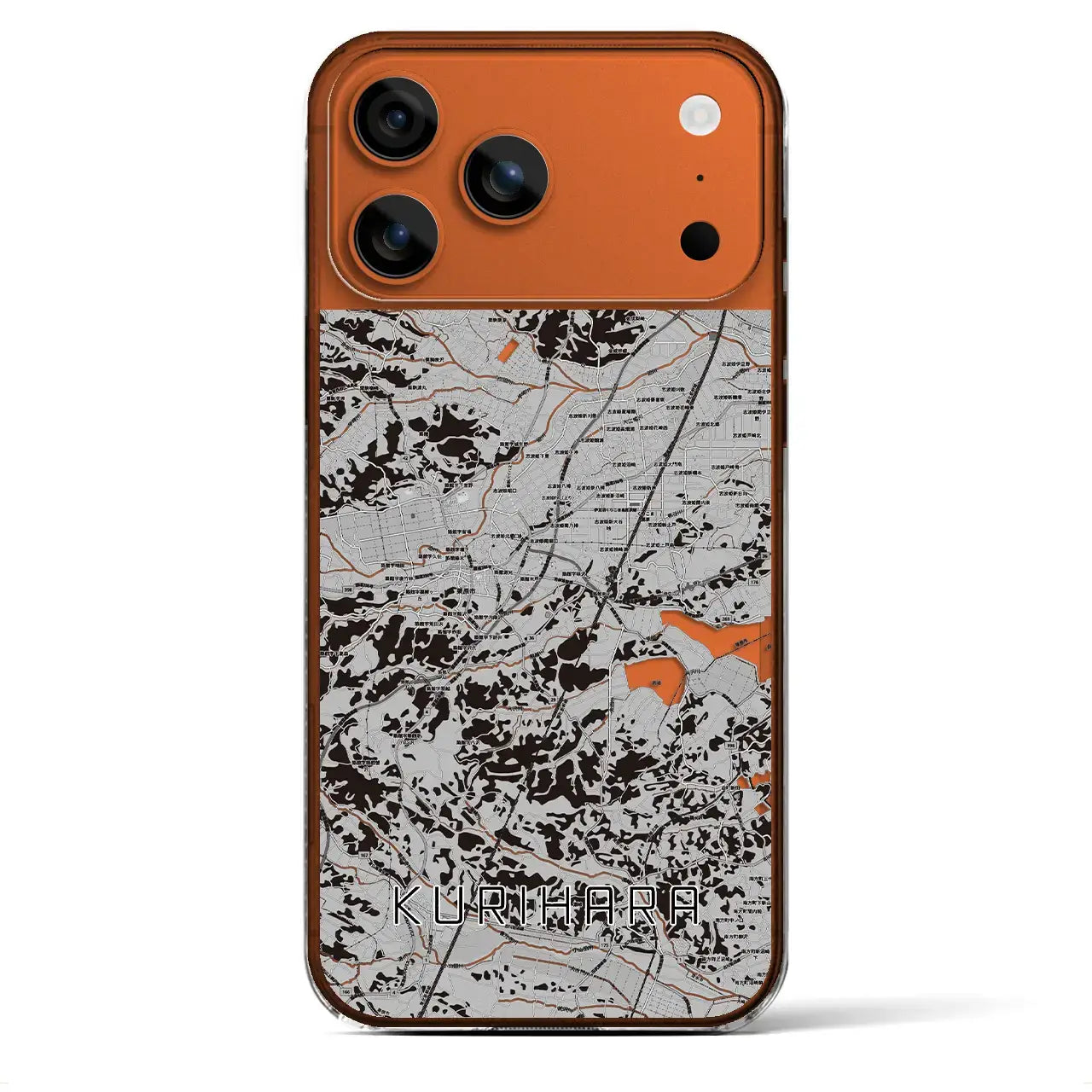 【栗原(宮城県)】地図柄iPhoneケース(クリアタイプ)モノトーン・iPhone 17 Pro Max 用