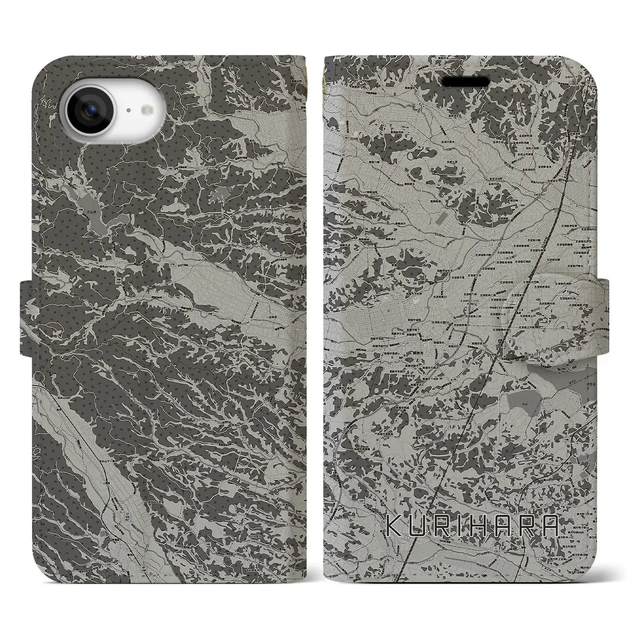 【栗原(宮城県)】地図柄iPhoneケース(手帳タイプ)