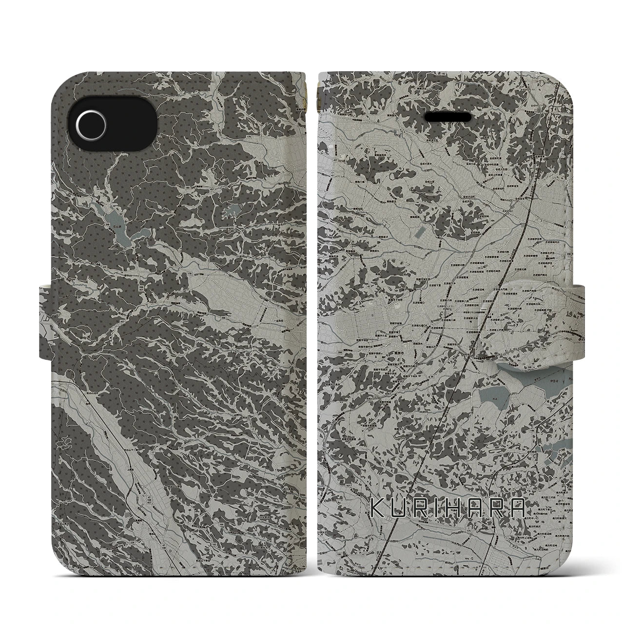 【栗原(宮城県)】地図柄iPhoneケース(手帳タイプ)