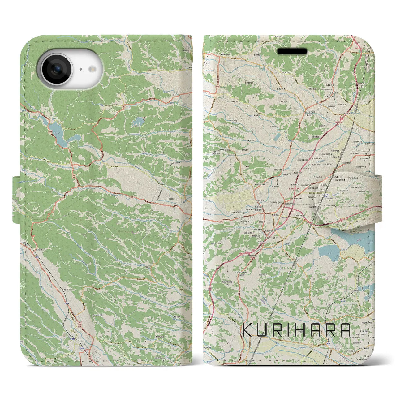 【栗原(宮城県)】地図柄iPhoneケース(手帳タイプ)