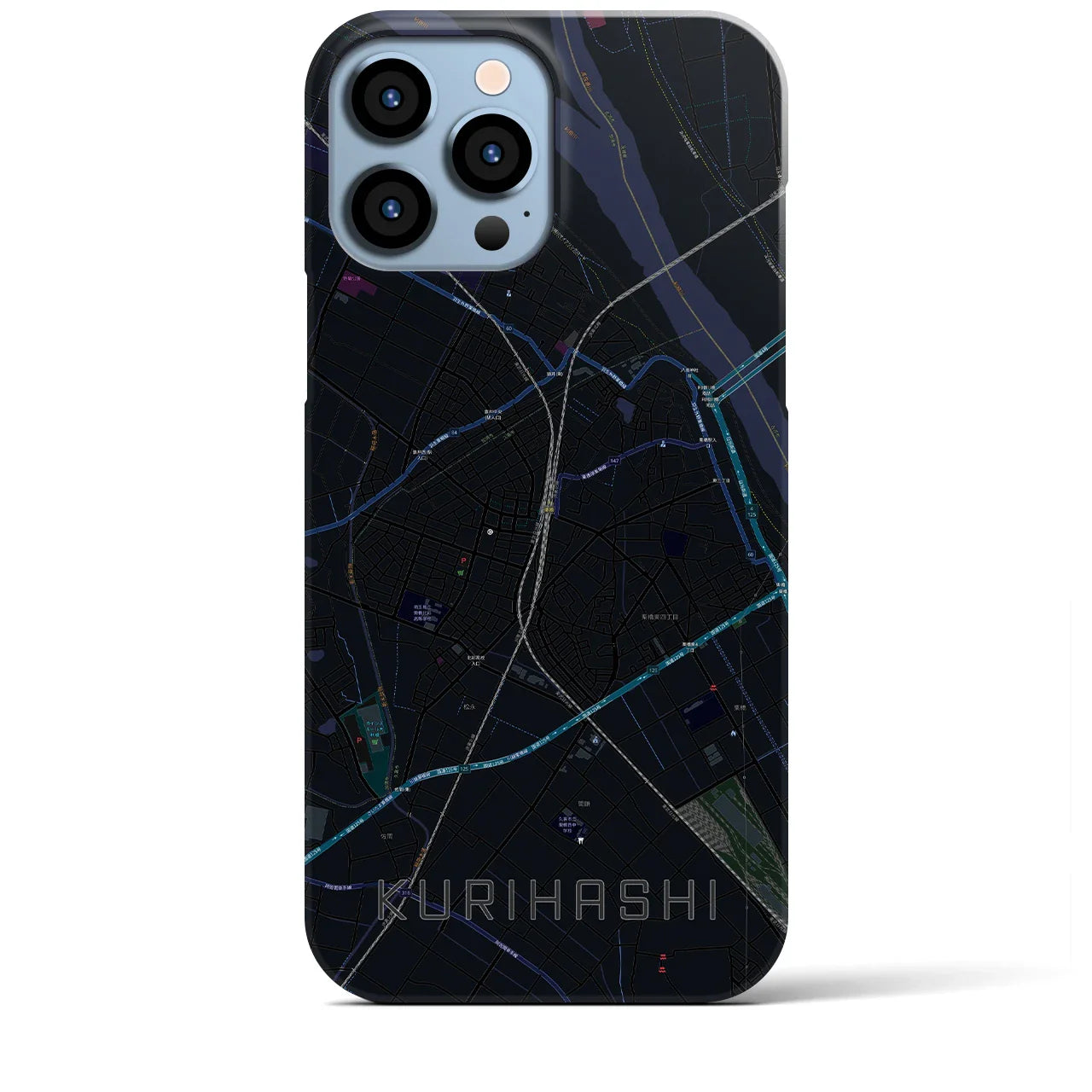 【栗橋(埼玉県)】地図柄iPhoneケース(バックカバータイプ)
