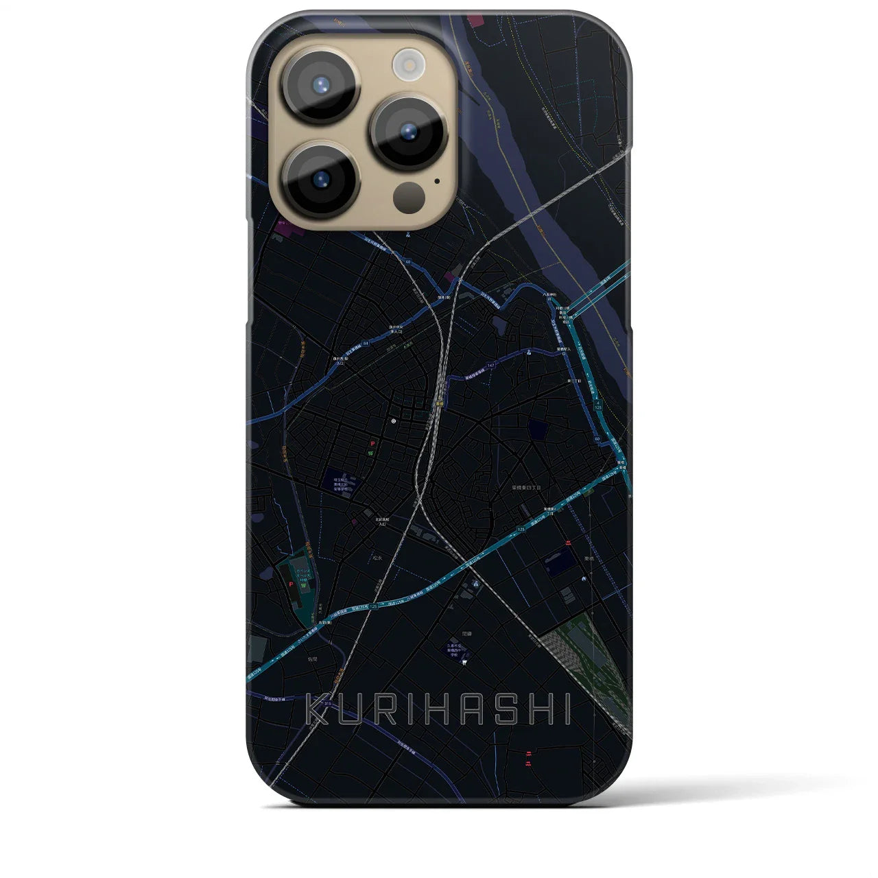 【栗橋(埼玉県)】地図柄iPhoneケース(バックカバータイプ)